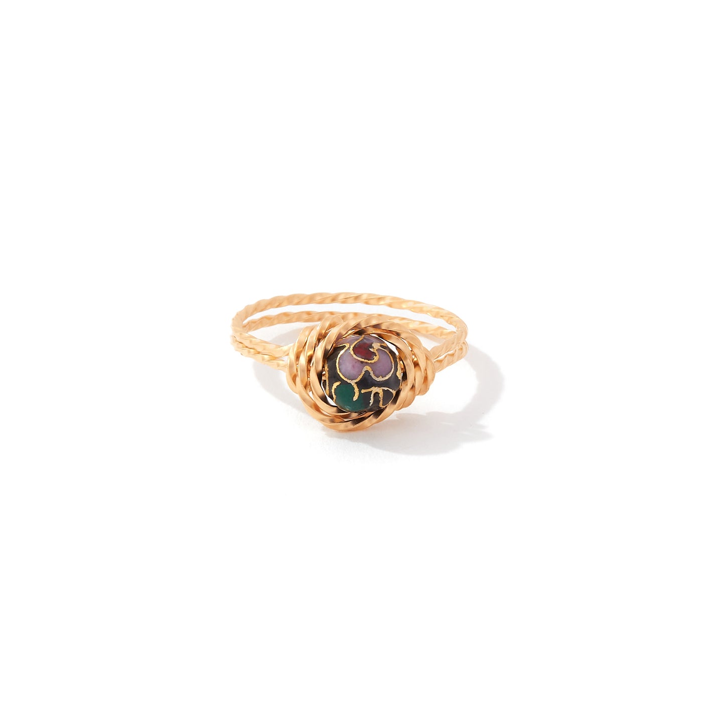 Cloisonne Ring Silver