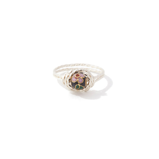 Cloisonne Ring Silver